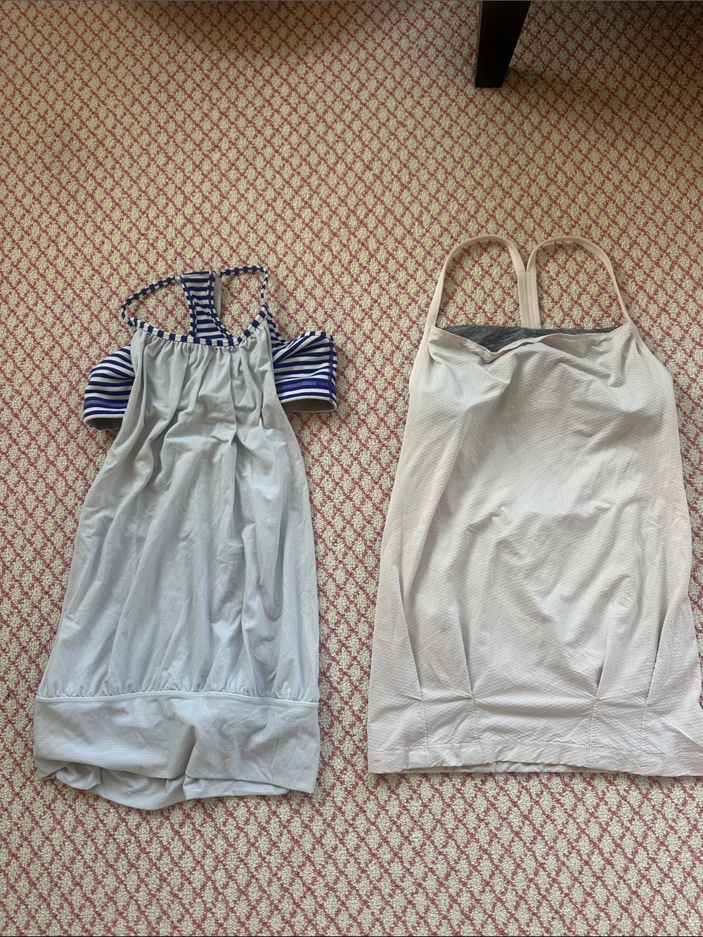 2 Lulu lemon Active Tank Tops with sports bra with tank over it